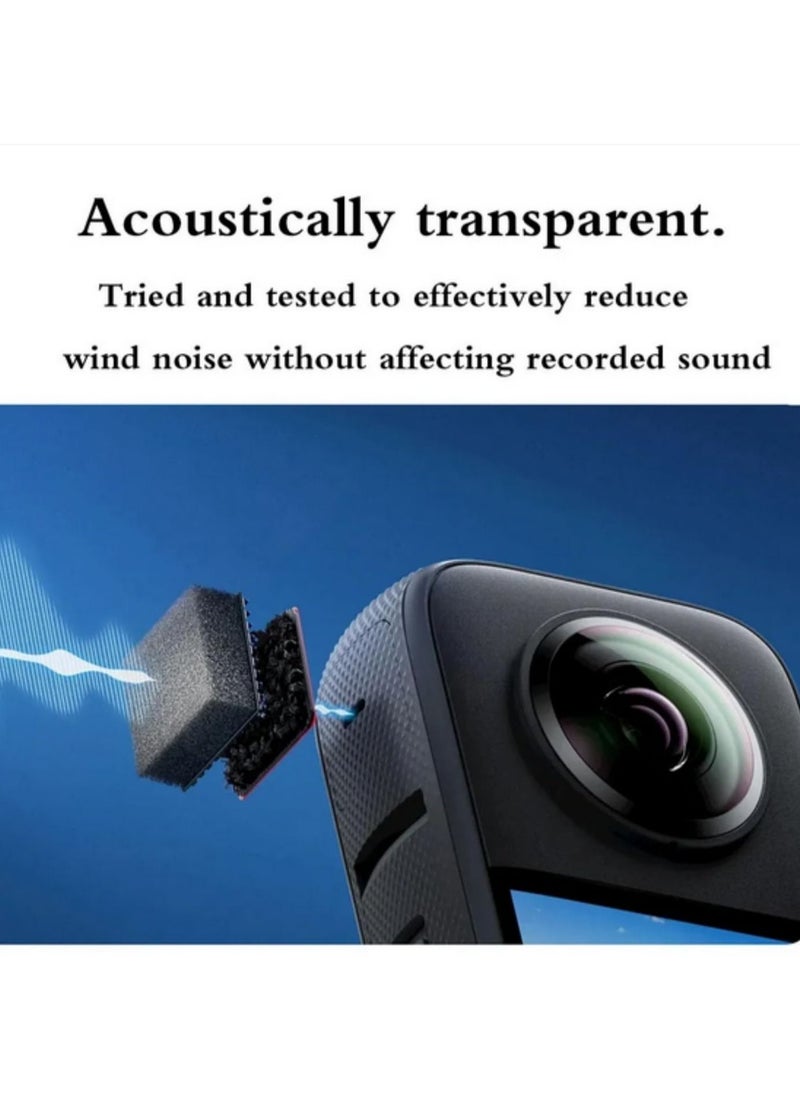 ماركة غير محددة هيئة التصنيع العسكري Wind متوافق مع Insta360 X3 الميكروفون DeNoise Wind Velcro ينطبق على Insta 360 واحد X3 بانوراما عمل الكاميرا الملحقات  - Image 3