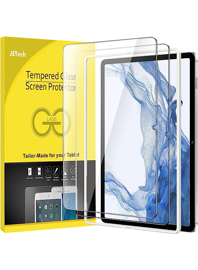 JETech Screen Protector for Samsung Galaxy Tab S8 Plus 2022 / Tab S7 FE 2021 / Tab S7 Plus 2020 12.4-Inch with Easy Installation Frame, Tempered Glass Film, HD Clear, 2-Pack - Image 1