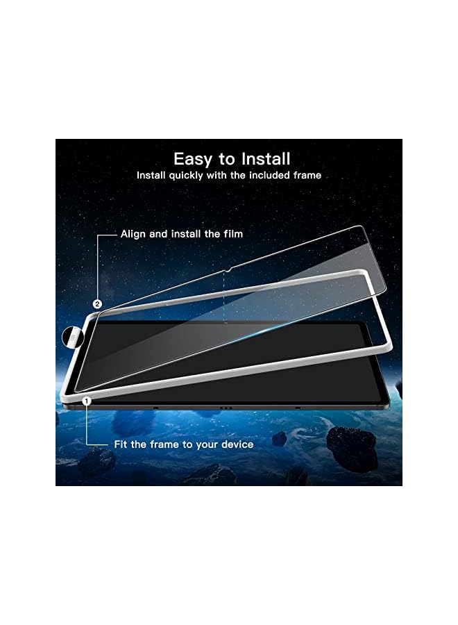 JETech Screen Protector for Samsung Galaxy Tab S8 Plus 2022 / Tab S7 FE 2021 / Tab S7 Plus 2020 12.4-Inch with Easy Installation Frame, Tempered Glass Film, HD Clear, 2-Pack - Image 3