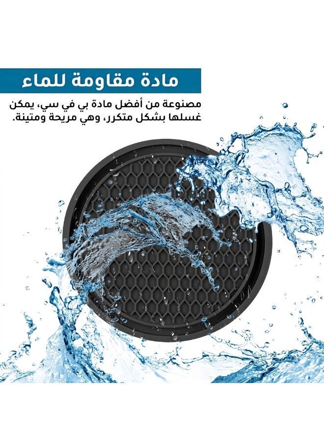 jaexest طقم قواعد أكواب لحامل أكواب السيارة ٤ قطع - وسادات سيليكون مرنة ومانعة للانزلاق مقاس ٢.٧٥ بوصة، حصير أكواب سيارات عالمي متين، ملحقات التصميم الداخلي للمركبة للرجال والنساء - Image 4