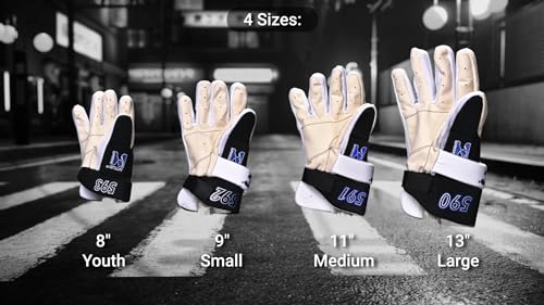 MyLec Youth Hockey Gloves, Adjustable Strap with Perfect Fit, Printed Branding Logo, Hockey Stuff with Tough Leather Palm, Lightweight, Durable & Breathable, Protected with EVA Foam(Small, Black) - Image 3