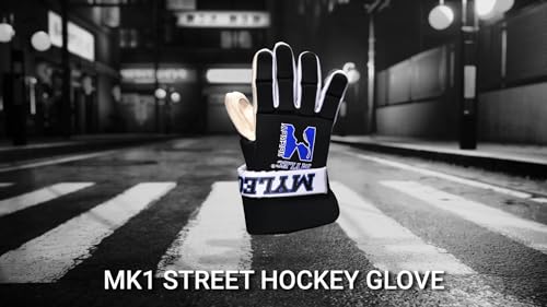 MyLec Youth Hockey Gloves, Adjustable Strap with Perfect Fit, Printed Branding Logo, Hockey Stuff with Tough Leather Palm, Lightweight, Durable & Breathable, Protected with EVA Foam(Small, Black) - Image 2