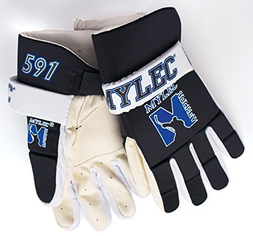 MyLec Youth Hockey Gloves, Adjustable Strap with Perfect Fit, Printed Branding Logo, Hockey Stuff with Tough Leather Palm, Lightweight, Durable & Breathable, Protected with EVA Foam(Small, Black) - Image 5