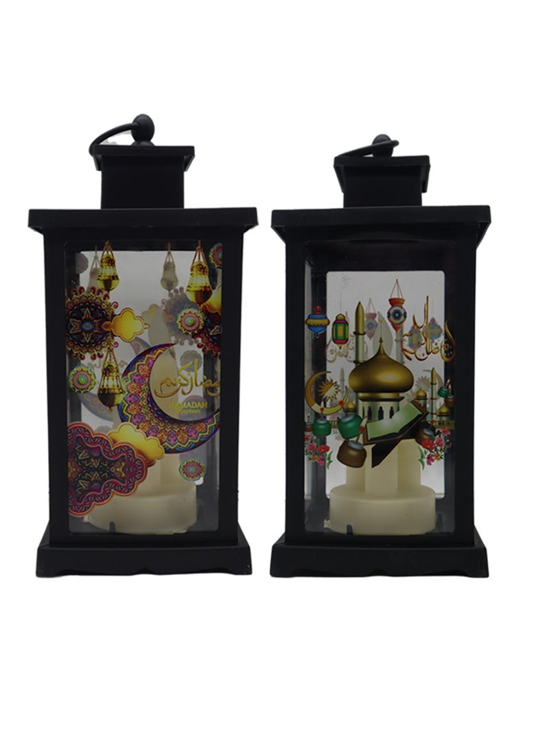 Yuwell 2 Pcs Ramadan Lantern Ramadan Decoration Light Eid Decoration Lantern For Indoor And Outdoor Use  - Image 1