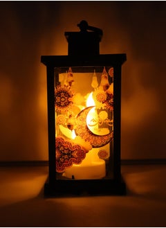 يوويل 2 قطعة فانوس رمضان زينة رمضان فانوس زينة العيد للاستخدام الداخلي والخارجي  - Image 5