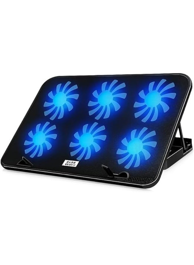 قاعدة تبريد لابتوب C6000 مع مروحة قوية وإضاءة كراش - Image 1