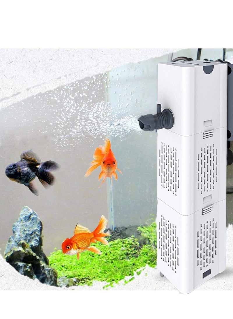 Fish Tank Filter 4-in-1 Internal Aquarium Filter,500-1800L/H Submersible Water Filter Pump Multifunctional Filter Water Pump for Betta, Turtle, Pond Fish, Garden.  (6W 134GPH (500L/H)) - Image 1