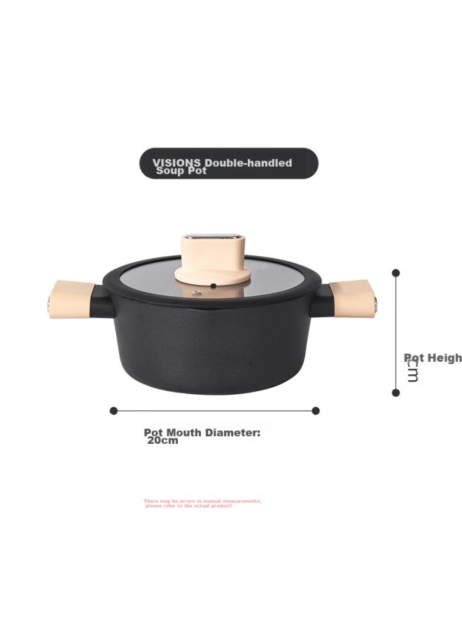 Visions Corning Non-stick Soup Pot 20cm, Noodle Pot, Flat Bottom Cooking Pot, Silicone Handle, Compatible With Gas And Induction Stoves - Image 2