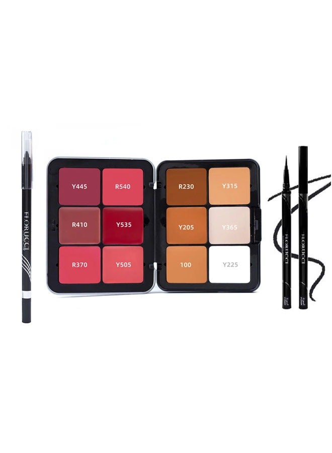 FLORUCCI 3-piece makeup set cream contour black eyeliner and black eyeliner