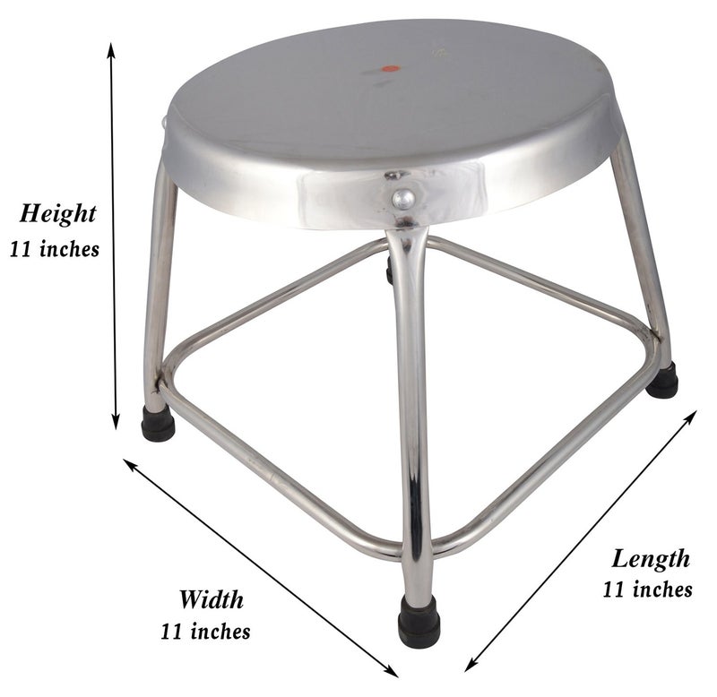 Bhaktee STL11 Stool Glossy Finish Silver - Image 4