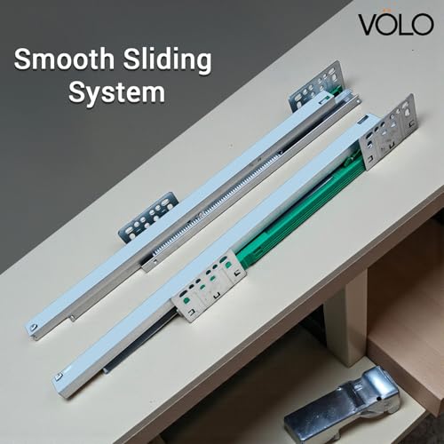 VOLO Soft Close Tandem Drawer Box for Modular Kitchen – Grey Double Gallery, Heavy Duty 50 Kg Weight Capacity, 8 Inch Height, 500mm Depth - Image 5