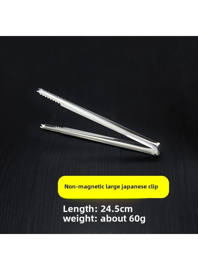 304 Stainless Steel Food Clip Kitchen Clip Special Barbecue Fried Steak Grilled Meat Hand Scratches Malatang Anti-scalding-Color:Large Japanese Clip  - Image 1