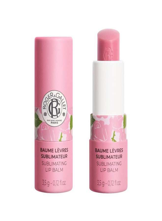 Roger & Gallet Repairing Lip Balm for Dry Lips, Nourishing Hydration with Shea Butter & Castor Oil, Glossy Natural Finish Lip Care (Rose | 3.5 g) - Image 1