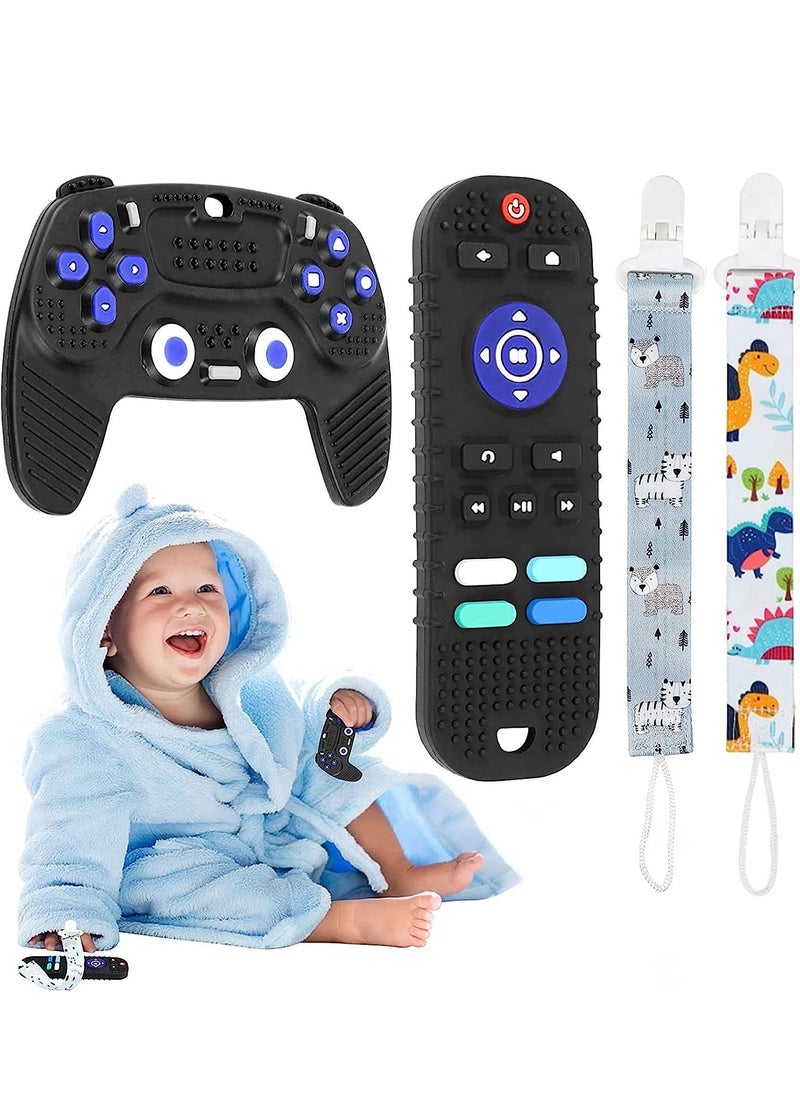 Gonice Soft Food Grade Silicone with TV Remote/Game Handle, Boys Girls Baby Toy for Early Sensory Chew Toys  - Image 1
