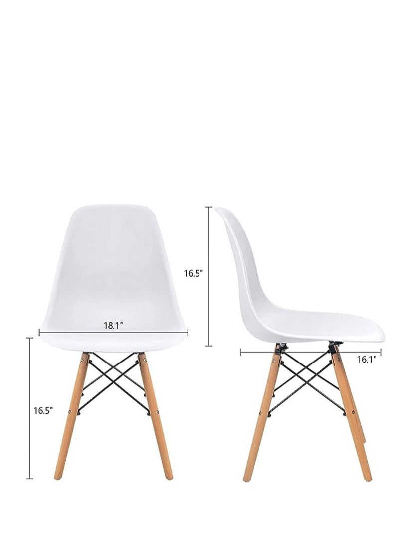 Generic 2 Pack Dining, Kitchen, Office and Living Room Plastic Chair with Wooden Legs White - Image 2