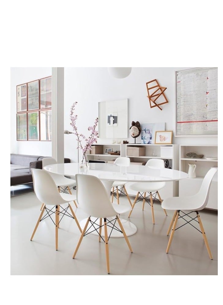 Generic 2 Pack Dining, Kitchen, Office and Living Room Plastic Chair with Wooden Legs White - Image 4