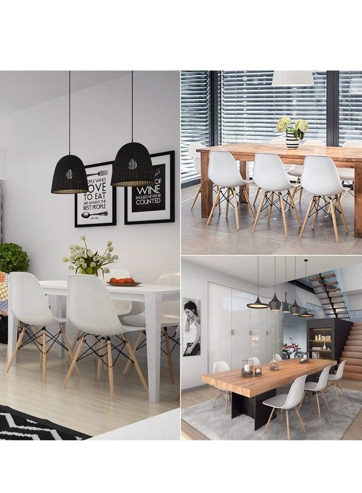 Generic 2 Pack Dining, Kitchen, Office and Living Room Plastic Chair with Wooden Legs White - Image 5