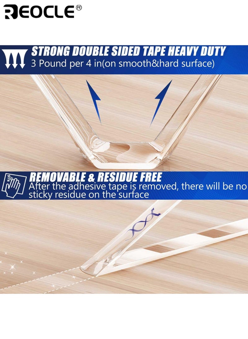 ريوكل شريط نانو مزدوج الجوانب مع تركيب شديد التحمل وتصميم شفاف قابل للإزالة، شرائط لاصقة قابلة لإعادة الاستخدام مع قبضة جل قوية للديكور المعلق على الحائط - Image 3