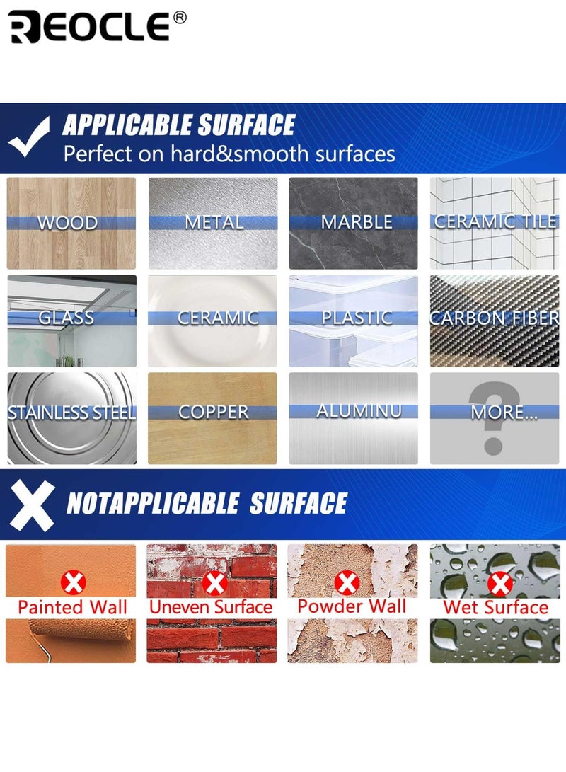 ريوكل شريط نانو مزدوج الجوانب مع تركيب شديد التحمل وتصميم شفاف قابل للإزالة، شرائط لاصقة قابلة لإعادة الاستخدام مع قبضة جل قوية للديكور المعلق على الحائط - Image 5