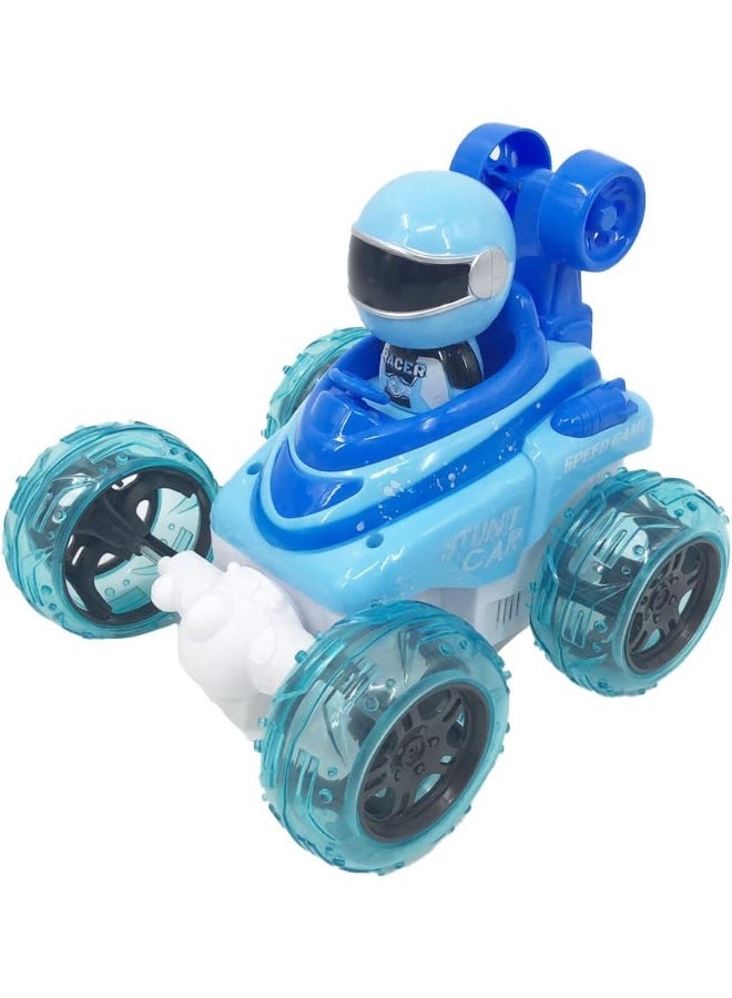 Remote Control Stunt Car for Kids Hobby RC Crawlers, 4WD Stunt Car Double Sided 360 Flips Colorful Lights Electric High Speed Off Road Drift Vehicle with Driver for Boys 8+ (Blue) - Image 3