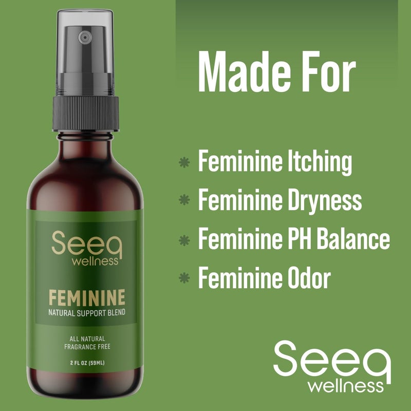 Seeq Wellness مزيل عرق نسائي طبيعي بالكامل - للحكة المهبلية، التهيج والرائحة - رذاذ نظافة نسائية للرائحة و BV - صنع في الولايات المتحدة؛ 2 أونصة - Image 3