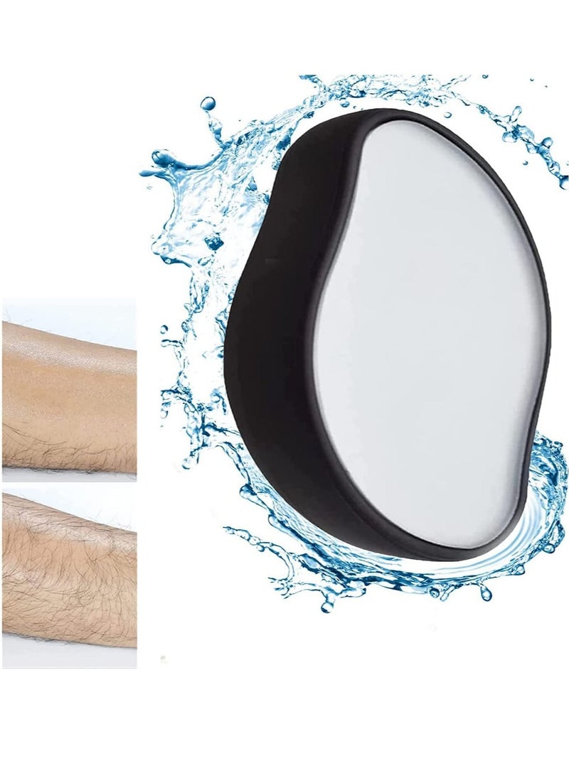 ممحاة الشعر الكريستالية الحقيقية، ممحاة إزالة الشعر السحرية، أدوات إزالة الشعر الكريستالية بدون ألم، إزالة شعر سريعة وسهلة لبشرة ناعمة وملساء للرجال والنساء (أسود) - Image 1