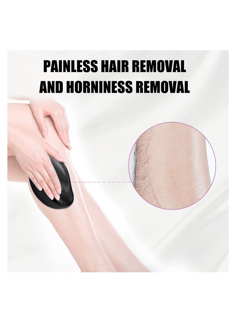ممحاة الشعر الكريستالية الحقيقية، ممحاة إزالة الشعر السحرية، أدوات إزالة الشعر الكريستالية بدون ألم، إزالة شعر سريعة وسهلة لبشرة ناعمة وملساء للرجال والنساء (أسود) - Image 2