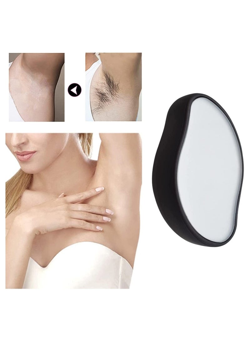 ممحاة الشعر الكريستالية الحقيقية، ممحاة إزالة الشعر السحرية، أدوات إزالة الشعر الكريستالية بدون ألم، إزالة شعر سريعة وسهلة لبشرة ناعمة وملساء للرجال والنساء (أسود) - Image 4