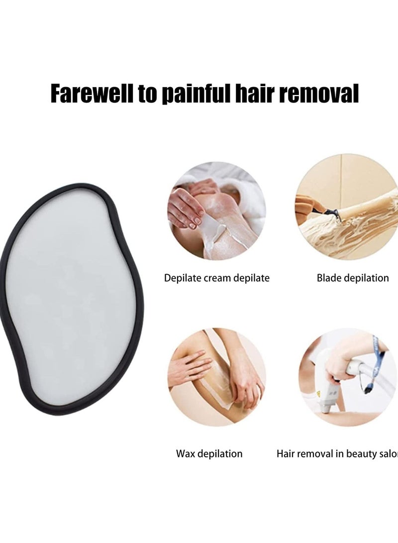 ممحاة الشعر الكريستالية الحقيقية، ممحاة إزالة الشعر السحرية، أدوات إزالة الشعر الكريستالية بدون ألم، إزالة شعر سريعة وسهلة لبشرة ناعمة وملساء للرجال والنساء (أسود) - Image 3