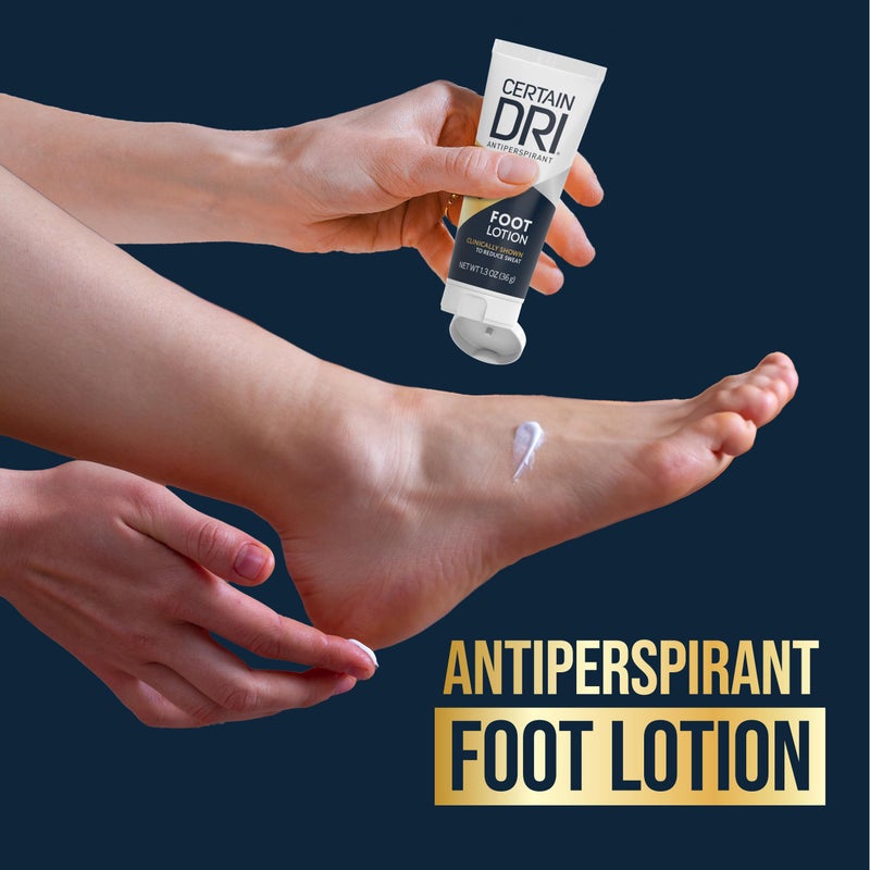 Certain Dri Antiperspirant Foot Lotion, 24-Hour Sweat & Odor Protection, Quick-Drying & Non-Sticky Formula, Dermatologist-Tested, Doctor-Recommended, 1.3 oz - Image 3