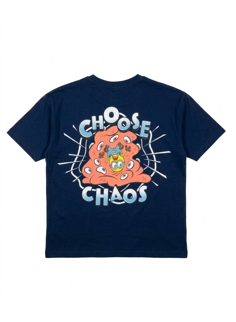 Minions Teen Boys' "Choose Chaos" Graphic T-Shirt, Navy Blue - Image 3
