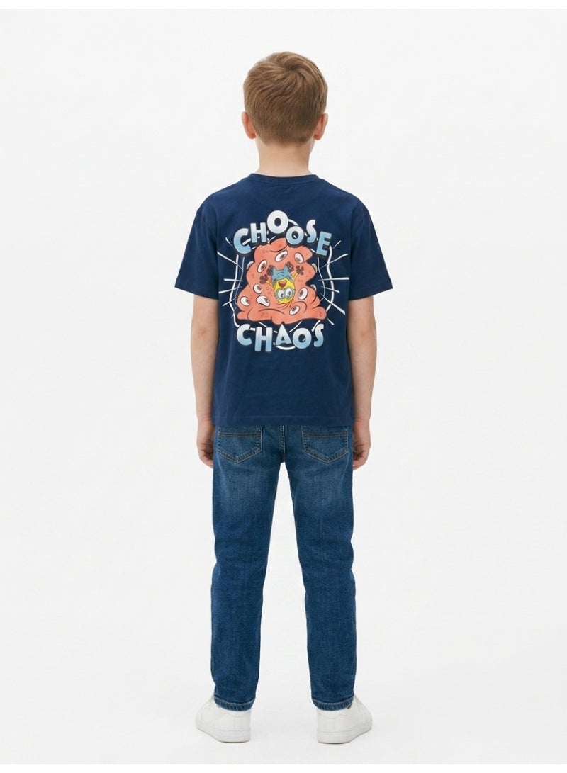 Minions Teen Boys' "Choose Chaos" Graphic T-Shirt, Navy Blue - Image 4