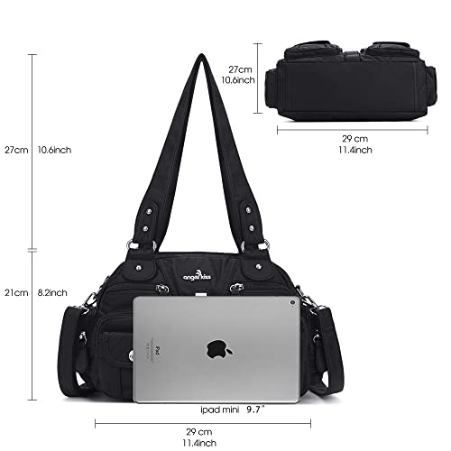Angel Kiss Hobo Crossbody Purses for Women Shoulder Bag Multipocket Soft Hobo Purses Removable Strap Leather Handbags - Image 3
