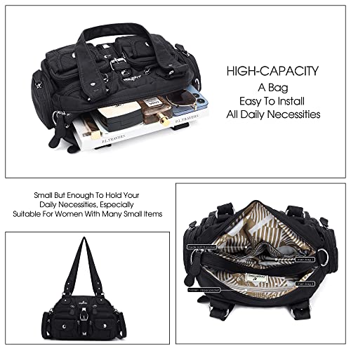 Angel Kiss Hobo Crossbody Purses for Women Shoulder Bag Multipocket Soft Hobo Purses Removable Strap Leather Handbags - Image 4