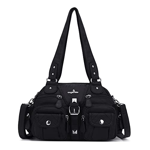 Angel Kiss Hobo Crossbody Purses for Women Shoulder Bag Multipocket Soft Hobo Purses Removable Strap Leather Handbags - Image 1