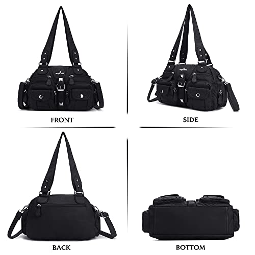 Angel Kiss Hobo Crossbody Purses for Women Shoulder Bag Multipocket Soft Hobo Purses Removable Strap Leather Handbags - Image 2