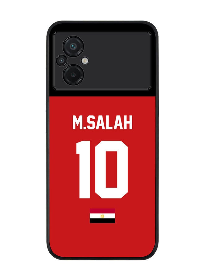 Stylizedd Rugged Black edge case for Xiaomi Poco M5 Slim fit Soft Case Flexible Rubber Edges Anti Drop TPU Gel Thin Cover - Football Team - Egypt Player Name - M.Salah - Image 1