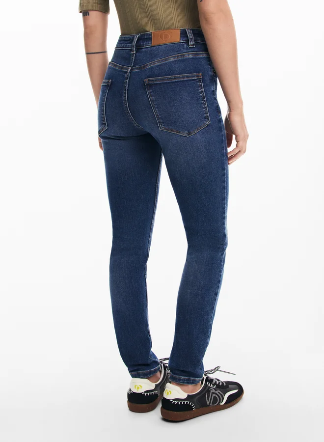 DESIGUAL Straight Jeans With Plain Pockets