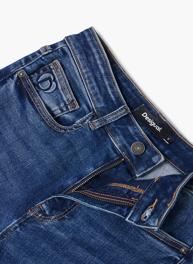 DESIGUAL Straight Jeans With Plain Pockets