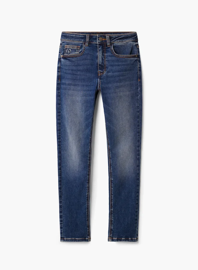 DESIGUAL Straight Jeans With Plain Pockets