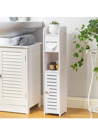 Toilet paper holder, bathroom storage cabinet, multifunctional tissue organizer, universal forSmall Space Bathroom, PVC material, White Narrow Cabinet Organizer - pzsku/Z59B474516E5B76CCB182Z/45/_/1698309042/635f9bea-3f47-475b-8d84-6a0c304aa66a