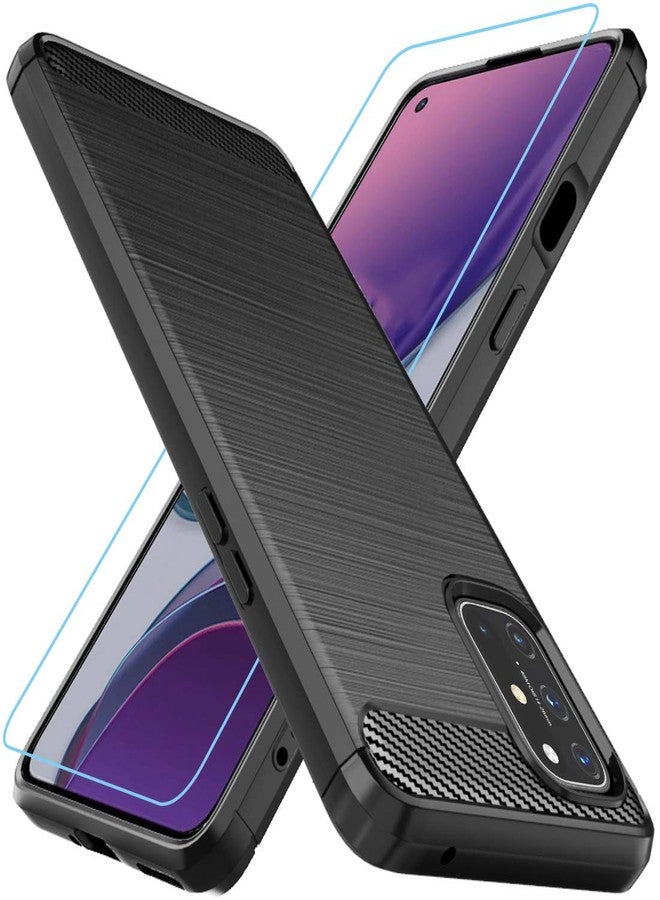 أوسوفر جراب هاتف Osophter الخلوي لهاتف OnePlus 8T 5G، غطاء واقٍ من مطاط TPU الممتص للصدمات مع واقي شاشة، أسود - Image 1