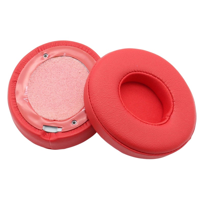 Headset Ear Pads Protective Cover Replacement Protein Memory Foam Ear Cushions Compatible with Beats Solo 2/3 Red - Image 2