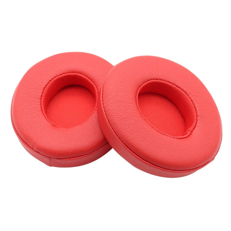 Headset Ear Pads Protective Cover Replacement Protein Memory Foam Ear Cushions Compatible with Beats Solo 2/3 Red - Image 1