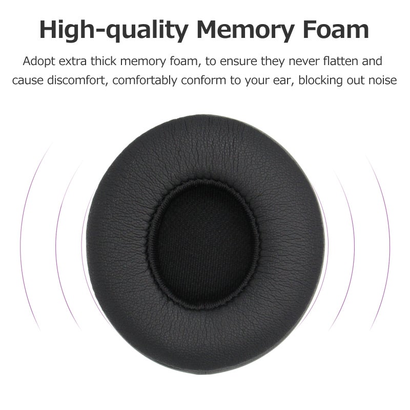 Headset Ear Pads Protective Cover Replacement Protein Memory Foam Ear Cushions Compatible with Beats Solo 2/3 Red - Image 5