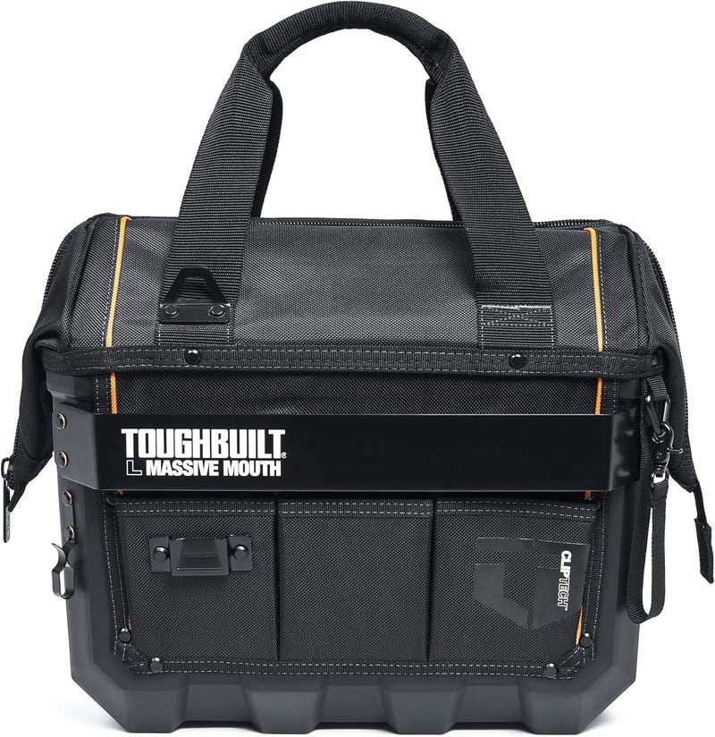 ToughBuilt ClipTech Series â€“ 16" Massive Mouth Tool Bag, Heavy-Duty Wide-Mouth Storage Bag Rigid Frame 1680D Ballistic Fabric, Reinforced Handles Waterproof Base (TBL-CT-62-16A) - Image 3
