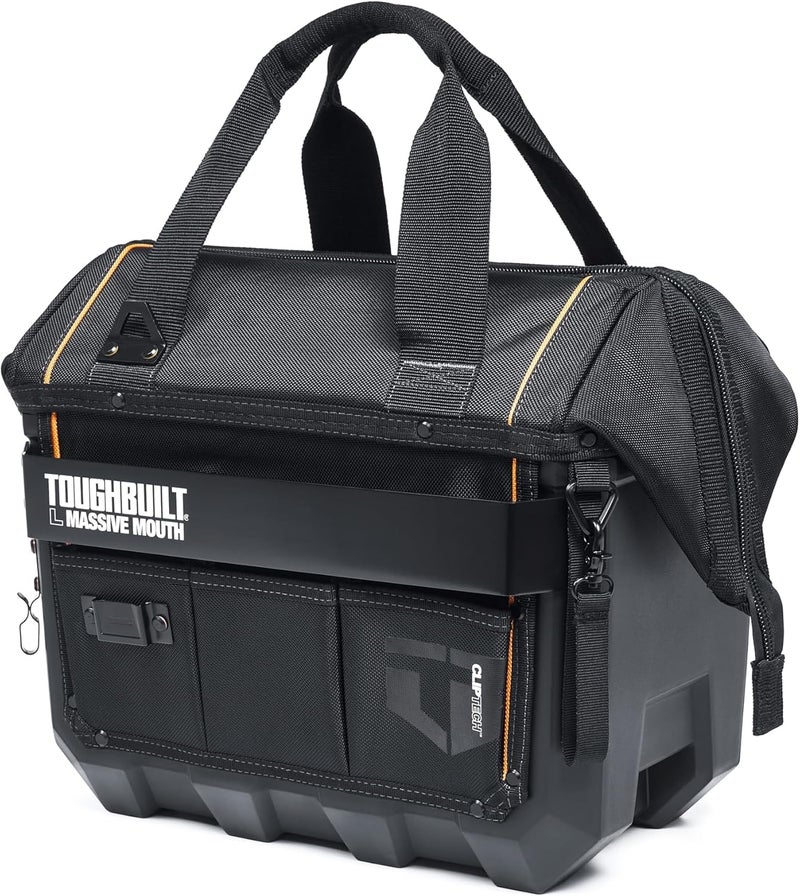 ToughBuilt ClipTech Series â€“ 16" Massive Mouth Tool Bag, Heavy-Duty Wide-Mouth Storage Bag Rigid Frame 1680D Ballistic Fabric, Reinforced Handles Waterproof Base (TBL-CT-62-16A) - Image 4