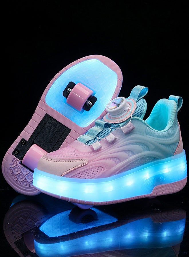 Unisex Kids Roller Skates Shoes USB Charging, Girls Boys LED Roller Skate Shoes with Double Wheels Retractable Technical Skateboarding - Image 5