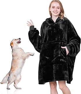 Aemilas Aemilas Wearable Blanket Hoodie,Oversized Sherpa Sweatshirt Blanket with Hood Pocket and Sleeves,Cozy Soft Warm Plush  - Image 1