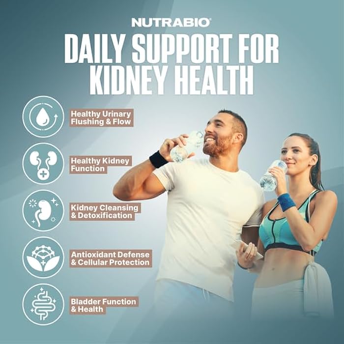 NutraBio مكمل دعم الكلى المتقدم من نوترا بايو - تنظيف الكلى، إزالة السموم وإصلاح، مكمل صحي - 30 حصة - 90 كبسولة - Image 4